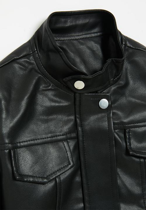 Pop Candy - Faux leather jacket- black