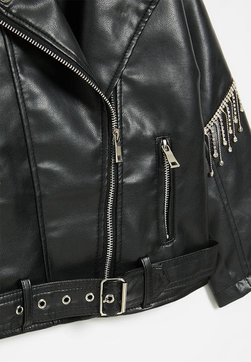 Pop Candy - Faux leather jacket -black