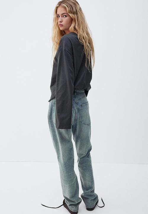 H&M - Long-sleeved cotton top - dark grey