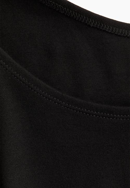 H&M - Boat-neck cotton top - black