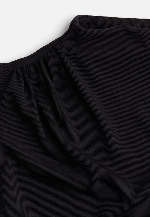 H&M - Ribbed turtleneck top - black