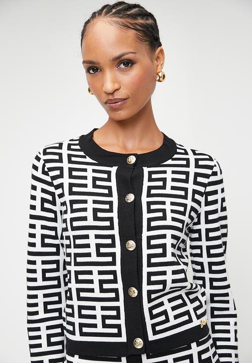 SISSY BOY - IUMA: Patterned Knit Cardigan - Black & White
