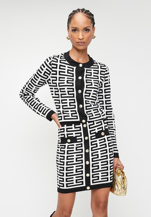 SISSY BOY - IUMA: Patterned Knit Cardigan - Black & White