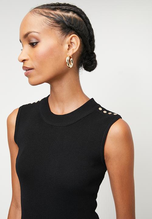 SISSY BOY - DIMAS: Strapless Logo Knit Top - Black
