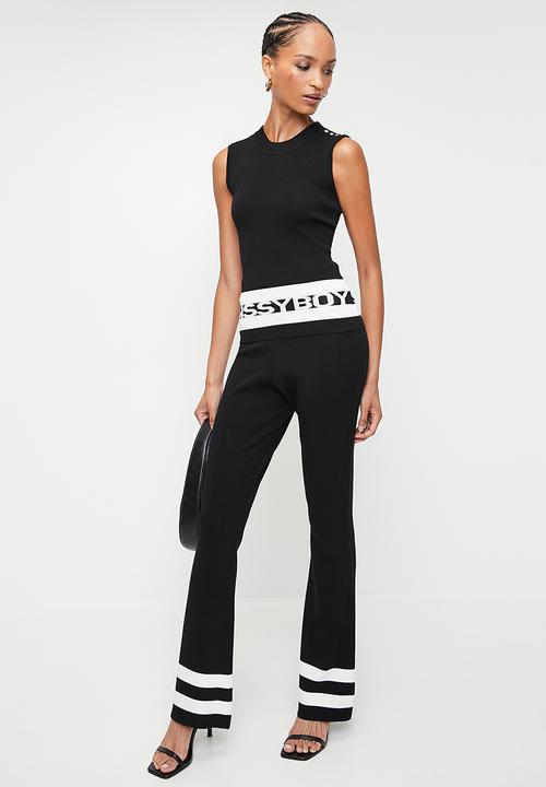 SISSY BOY - DIMAS: Strapless Logo Knit Top - Black