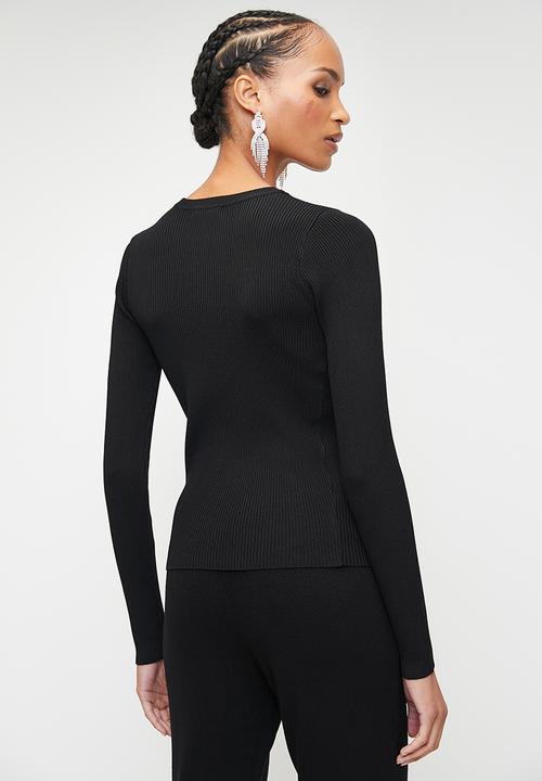 SISSY BOY - UMBRA: Basic Logo Rib Knit Top - Black