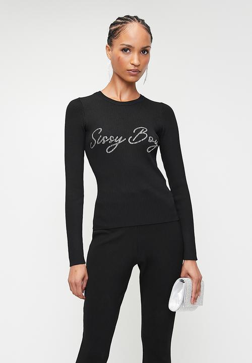 SISSY BOY - UMBRA: Basic Logo Rib Knit Top - Black