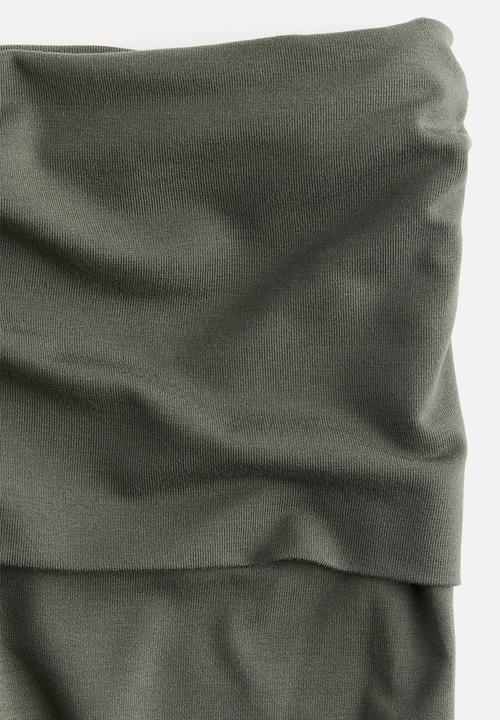 H&M - Flared jersey trousers - dark khaki green