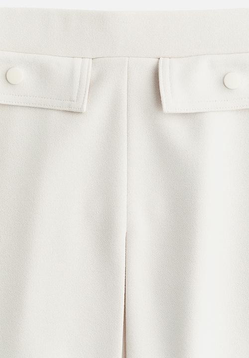 H&M - Pleat-detail skirt - cream 