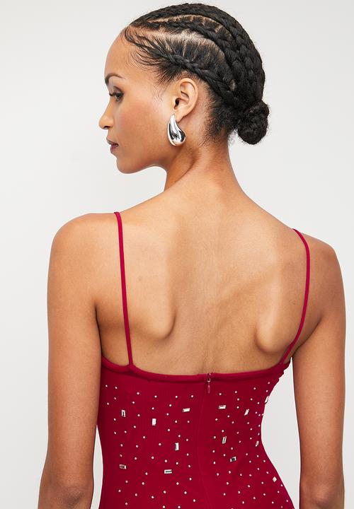 SISSY BOY - OWN THE NIGHT: Strappy Maxi Dress With Diamante - Red