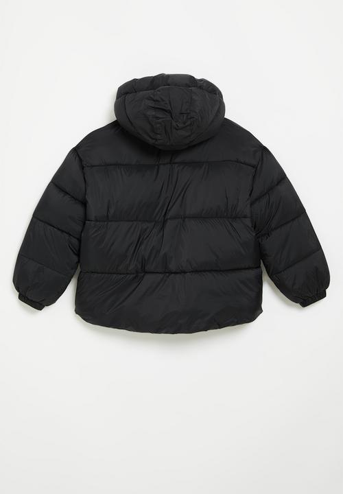 Pop Candy - Hooded puffer jacket-black