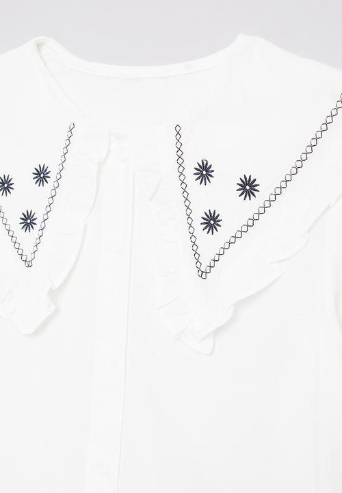 Pop Candy - Dutch collar shirt-white