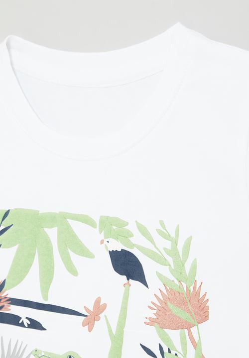 Pop Candy - Printed crew neck tee-white
