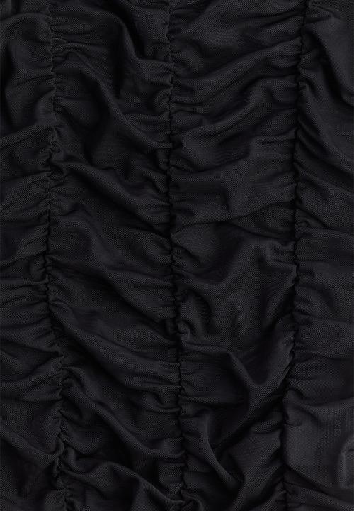 H&M - Ruched mesh top - black