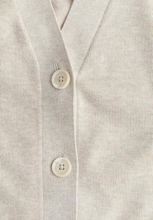 H&M - Fine-knit cardigan - light beige marl 