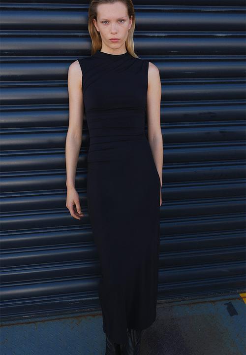 H&M - Draped bodycon dress - black