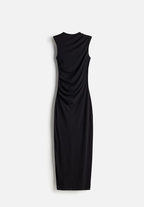 H&M - Draped bodycon dress - black
