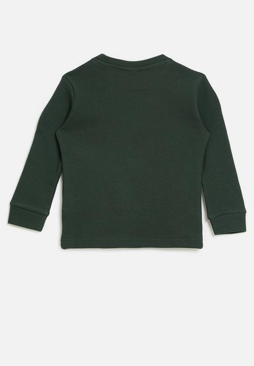 POLO - Boys patrick textured ls tee - forest green