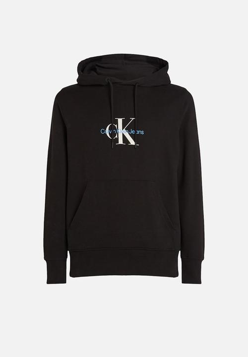 Calvin Klein - Distressed Monologo Hoodie - Ck Black