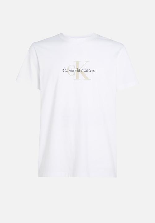 Calvin Klein - Distressed Monologo Tee - Bright White