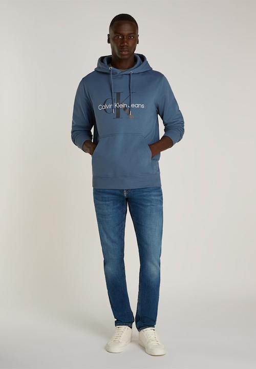 Calvin Klein - Seasonal Monologo Regular Hoodie - Blue Coast