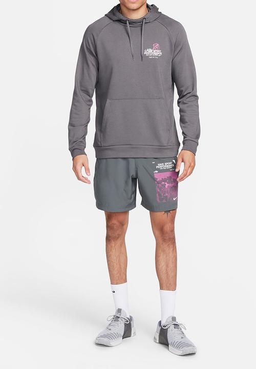 Nike - Dri-FIT Hoody GFX fitness sweatshirt - Iron Grey/Iron Grey/Photon Dust