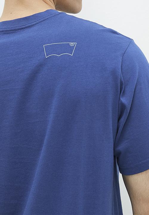 Levi’s® - Short sleeve relaxed fit tee - overlap logo navy peony