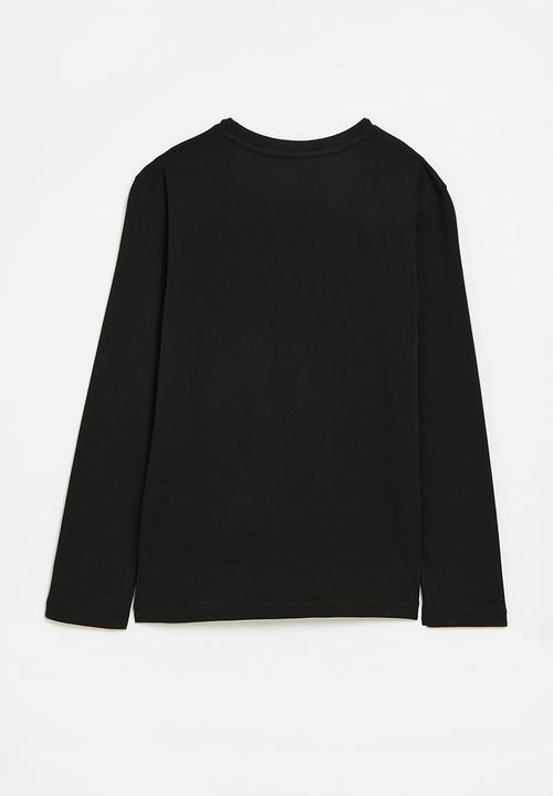 POLO - Boys ashton long sleeve tee - black
