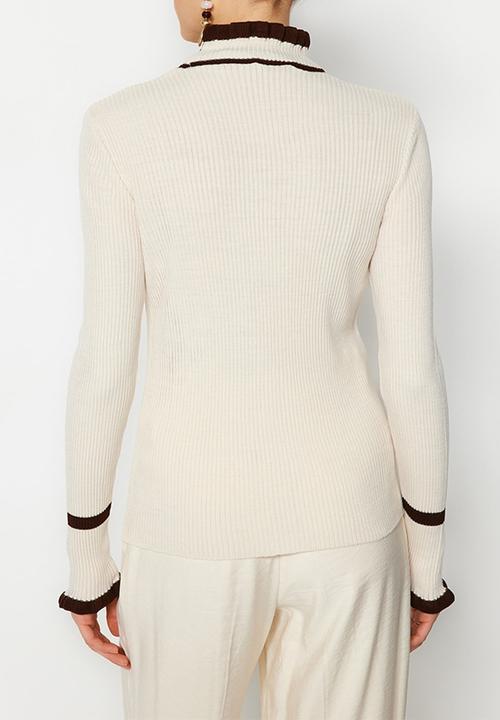 Trendyol - Stone colour block sweater - stone