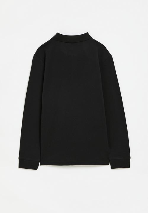 POLO - Boys robert long sleeve golfer - black