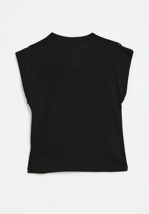 POLO - Girls jessica printed ss tee - black