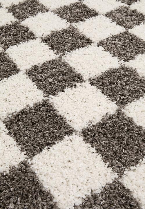 Fotakis - Shaggy Checkered Rug - Charcoal