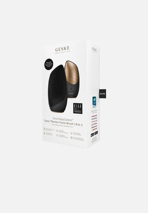 GESKE - Sonic Thermo Facial Brush  6 in 1 - Black & Gold