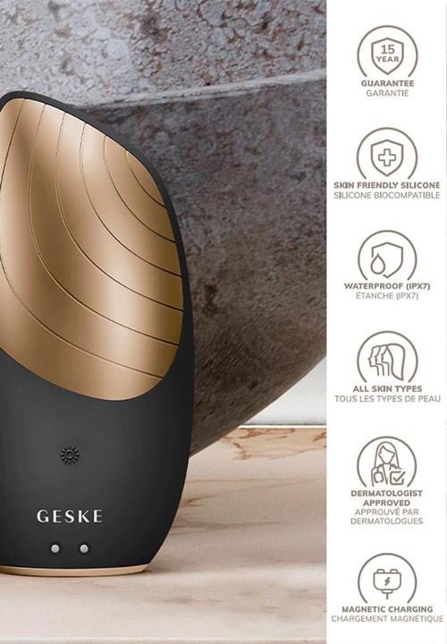 GESKE - Sonic Thermo Facial Brush  6 in 1 - Black & Gold