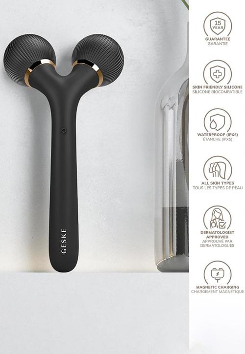 GESKE - Sonic Facial & Body Roller  4 in 1 - Black & Gold