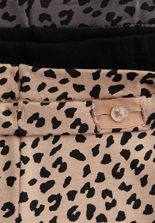 H&M - 3 pack brushed-inside jersey leggings - beige/leopard print
