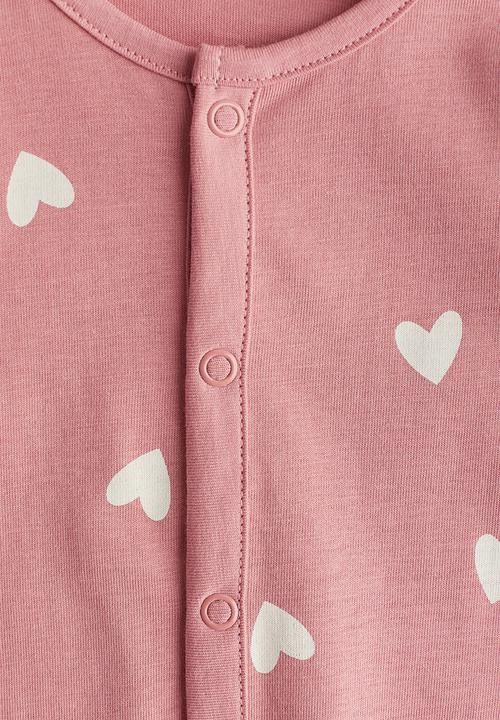 H&M - Patterned sleepsuit - pink hearts