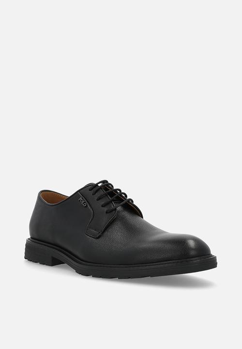 POLO - Textured gibson lace up - black