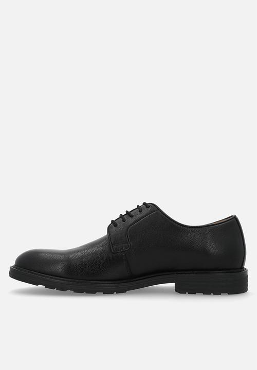 POLO - Textured gibson lace up - black