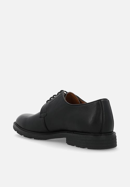 POLO - Textured gibson lace up - black