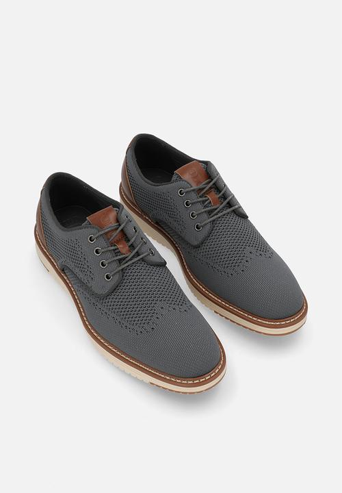 POLO - Knitted brogue lace up - grey