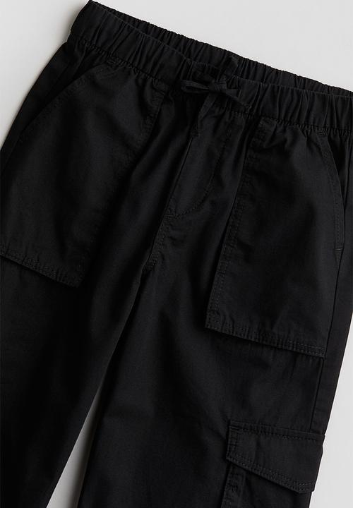 H&M - Cotton cargo joggers - black