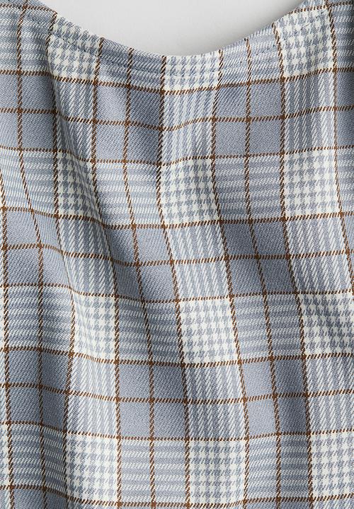H&M - 2 piece top and dress set - white & grey checked