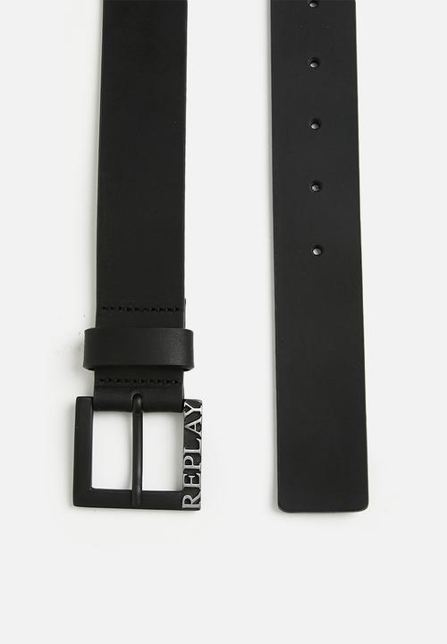 Replay - Buffalo Leather Belt - Black