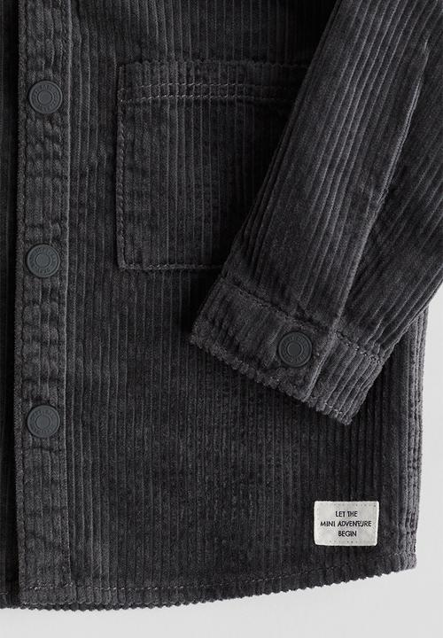 H&M - Cotton corduroy shirt - dark grey 