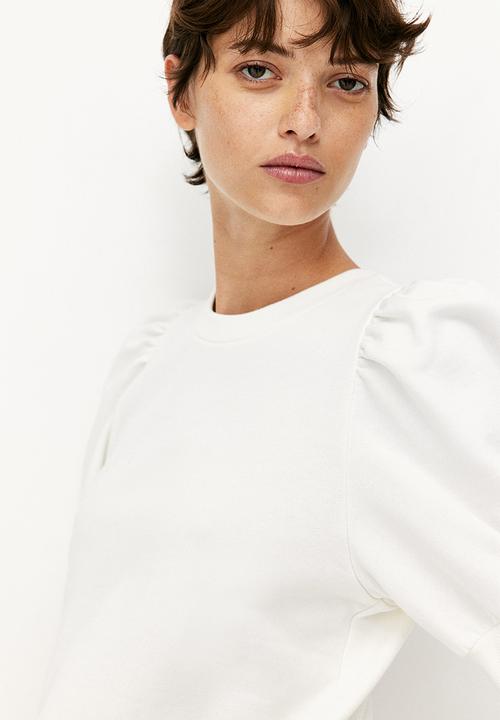 H&M - Puff-sleeved top - white