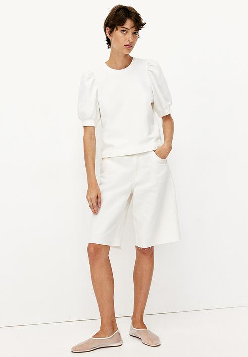 H&M - Puff-sleeved top - white