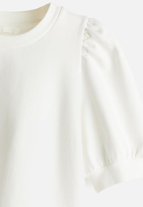 H&M - Puff-sleeved top - white