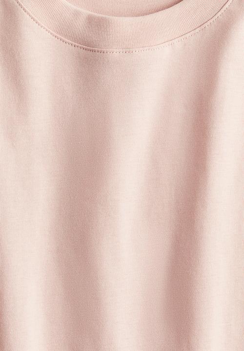 H&M - Boxy cotton t-shirt - light pink