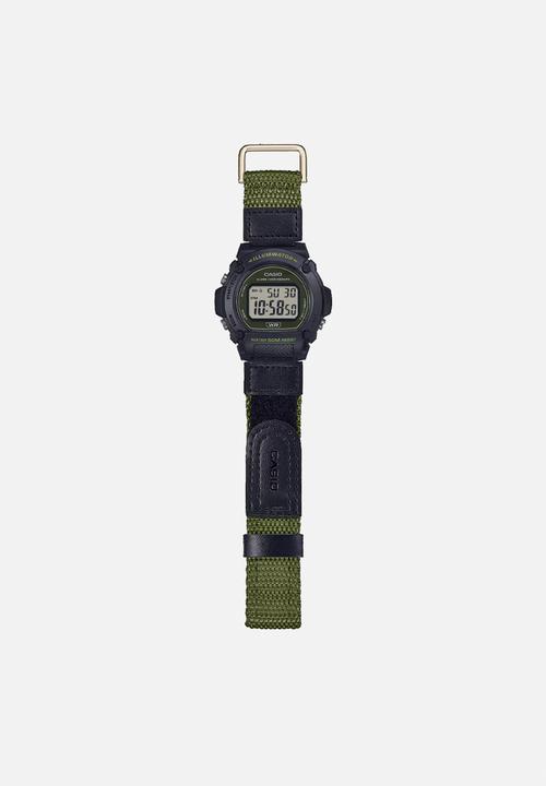 Casio - Digital black case band - black & green
